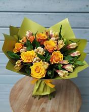 Букет цветов из:  Альстромерии и Розы #REPLACE_PRED# Новый Снопок
