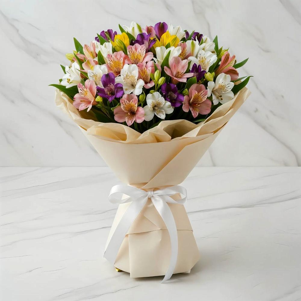 Букет цветов из: Альстромерии в Новый Снопок