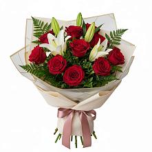 Букет цветов из:  Лилии и Розы #REPLACE_PRED# Новый Снопок