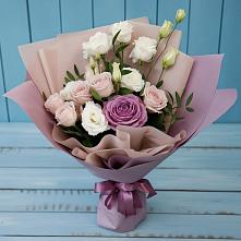 Букет цветов из:  Розы и Лизиантусы в Новый Снопок