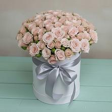 Цветочная композиция из Розы в шляпной коробке #REPLACE_PRED# Новый Снопок