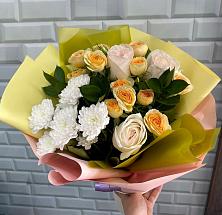 Букет цветов из:  Розы и Хризантемы #REPLACE_PRED# Новый Снопок