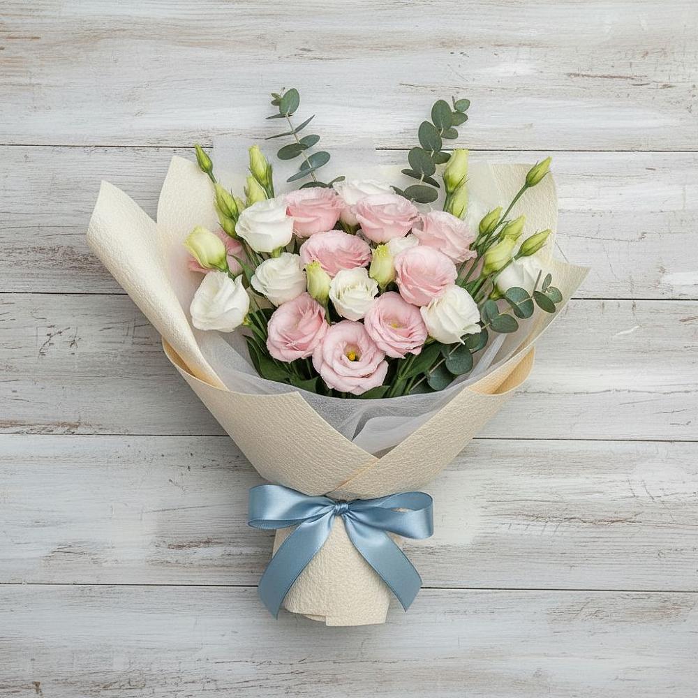 Букет цветов из: Лизиантусы в Новый Снопок